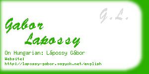 gabor lapossy business card